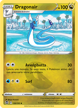 Dragonair 130/195 Reverse Holo - ITA - Near Mint - Spada e Scudo - Tempesta Argentata - Carta Pokemon