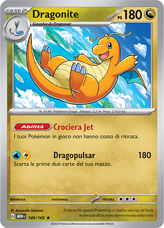 Dragonite 149/165 Reverse Holo - ITA - Mint - Scarlatto e Violetto - 151 - Carta Pokemon