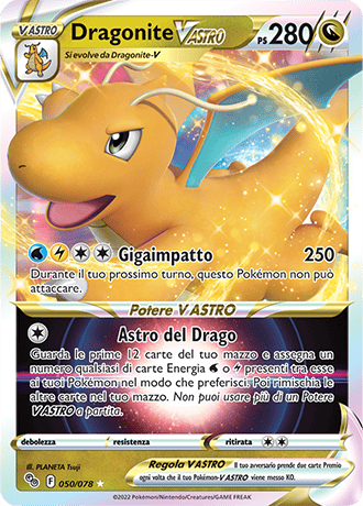 Dragonite-V ASTRO 050/078 - ITA - Mint - Spada e Scudo - Pokemon GO - Carta Pokemon