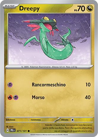 Dreepy 071/131 Reverse Holo - ITA - Near Mint - Scarlatto e Violetto - Evoluzioni Prismatiche - Carta Pokemon