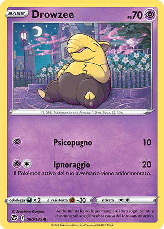 Drowzee 060/195 Reverse Holo - ITA - Near Mint - Spada e Scudo - Tempesta Argentata - Carta Pokemon