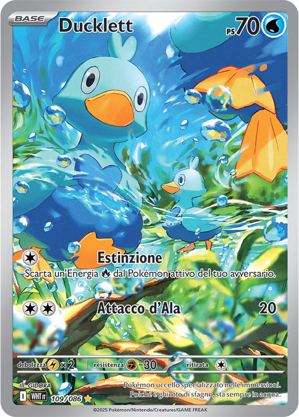Ducklett WHT 109/086 - ITA - Near Mint - Scarlatto e Violetto - Fuoco Bianco - Carta Pokemon