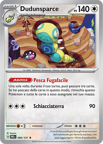 Dudunsparce 080/131 Holo - ITA - Near Mint - Scarlatto e Violetto - Evoluzioni Prismatiche - Carta Pokemon