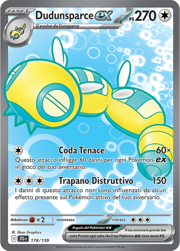 Dudunsparce-ex 178/159 Full Art - ITA - Near Mint - Scarlatto e Violetto - Avventure Insieme - Carta Pokemon