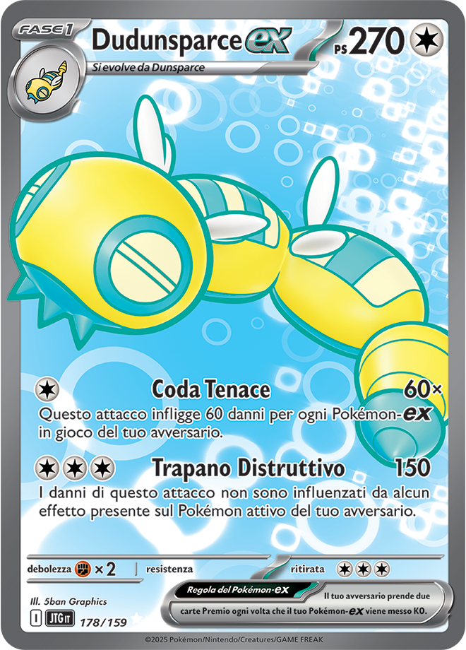 Dudunsparce-ex 178/159 Full Art - ITA - Near Mint - Scarlatto e Violetto - Avventure Insieme - Carta Pokemon