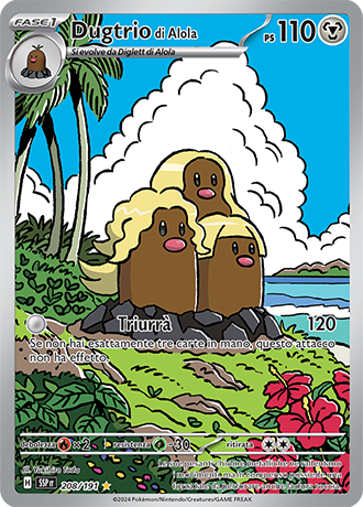Dugtrio di Alola 208/191 - ITA - Near Mint - Scarlatto e Violetto - Scintille Folgoranti - Carta Pokemon