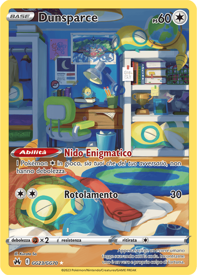 Dunsparce GG23/GG70 Galleria di Galar - ITA - Mint - Spada e Scudo - Zenit Regale - Carta Pokemon