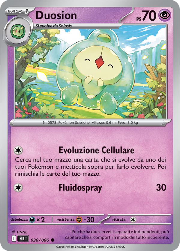 141Duosion BLK 038/086 Reverse Holo - ITA - Near Mint - Scarlatto e Violetto - Luce Nera - Carta Pokemon