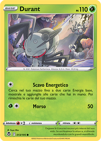 Durant 013/195 Reverse Holo - ITA - Near Mint - Spada e Scudo - Tempesta Argentata - Carta Pokemon