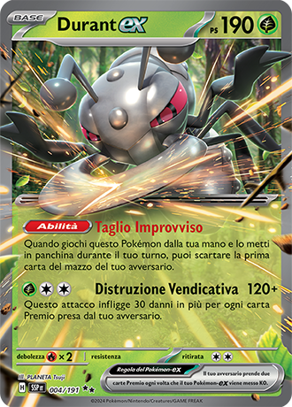 Durant-ex 004/191 - ITA - Near Mint - Scarlatto e Violetto - Scintille Folgoranti - Carta Pokemon