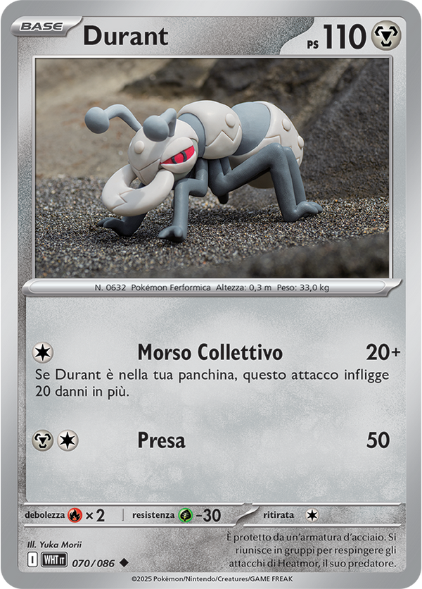 Durant WHT 070/086 - ITA - Near Mint - Scarlatto e Violetto - Fuoco Bianco - Carta Pokemon