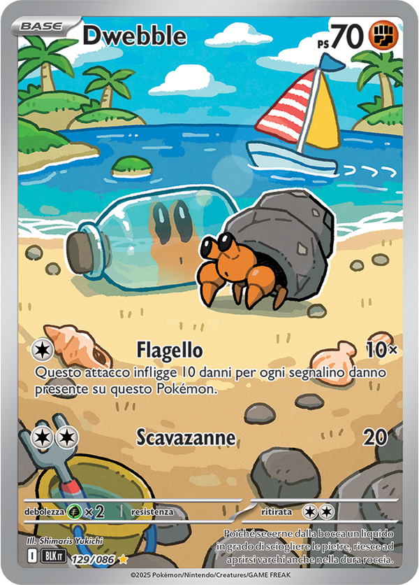 361Dwebble BLK 129/086 - ITA - Near Mint - Scarlatto e Violetto - Luce Nera - Carta Pokemon