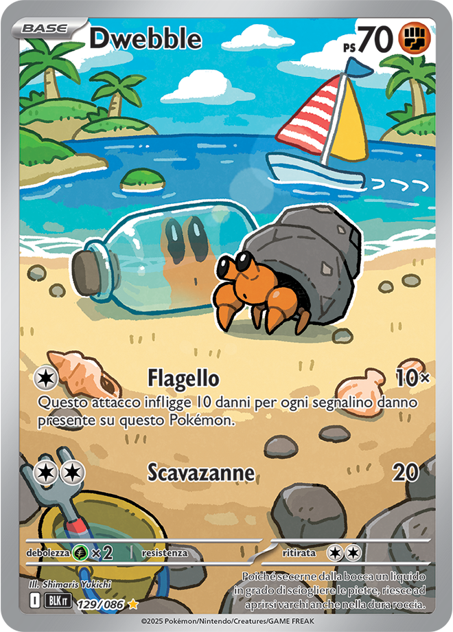 361Dwebble BLK 129/086 - ITA - Near Mint - Scarlatto e Violetto - Luce Nera - Carta Pokemon