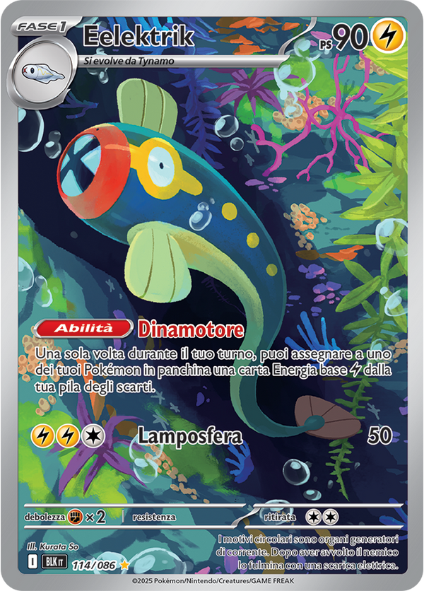 346Eelektrik BLK 114/086 - ITA - Near Mint - Scarlatto e Violetto - Luce Nera - Carta Pokemon
