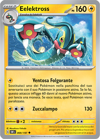 Eelektross 069/197 Reverse Holo - ITA - Near Mint - Scarlatto e Violetto - Ossidiana Infuocata - Carta Pokemon