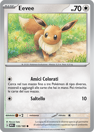 Eevee 133/165 - ITA - Near Mint - Scarlatto e Violetto - 151 - Carta Pokemon