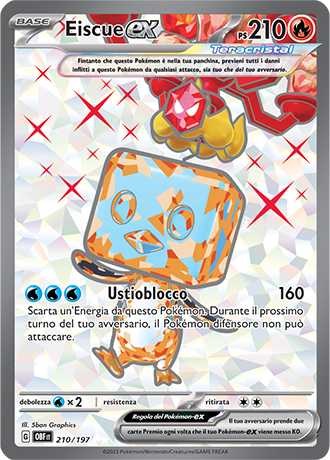 Eiscue-ex 210/197 Full Art - ITA - Near Mint - Scarlatto e Violetto - Ossidiana Infuocata - Carta Pokemon