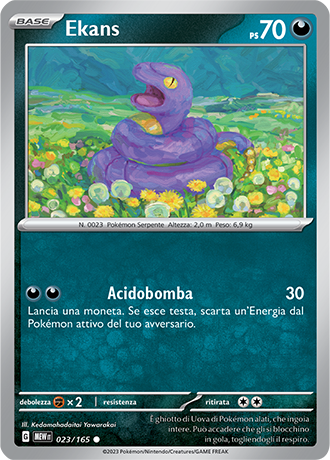 Ekans 023/165 - ITA - Mint - Scarlatto e Violetto - 151 - Carta Pokemon