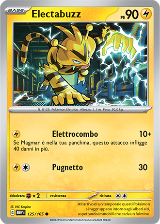 Electabuzz 125/165 - ITA - Mint - Scarlatto e Violetto - 151 - Carta Pokemon