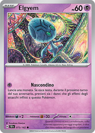 Elgyem 073/162 - ITA - Near Mint - Scarlatto e Violetto - CronoForze - Carta Pokemon