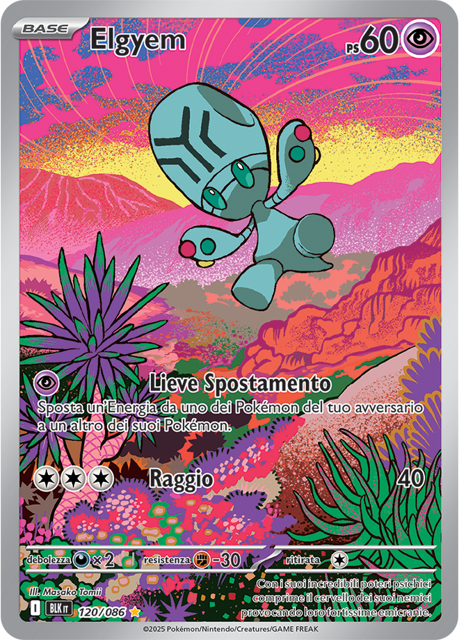 352Elgyem BLK 120/086 - ITA - Near Mint - Scarlatto e Violetto - Luce Nera - Carta Pokemon