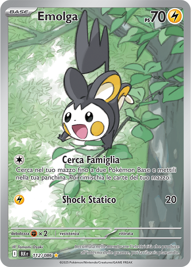 344Emolga BLK 112/086 - ITA - Near Mint - Scarlatto e Violetto - Luce Nera - Carta Pokemon