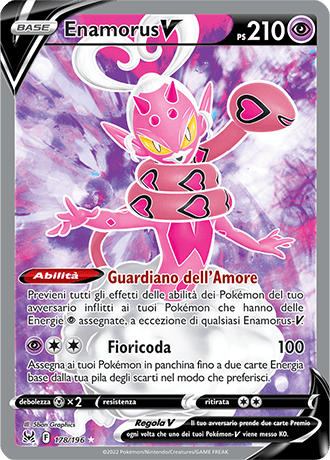 Enamorus-V 178/196 Full Art - ITA - Near Mint - Spada e Scudo - Origine Perduta - Carta Pokemon