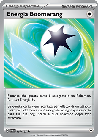 Energia Boomerang 166/167 Reverse Holo Non Comune - ITA - Near Mint - Scarlatto e Violetto - Crepuscolo Mascherato - Carta Pokemon