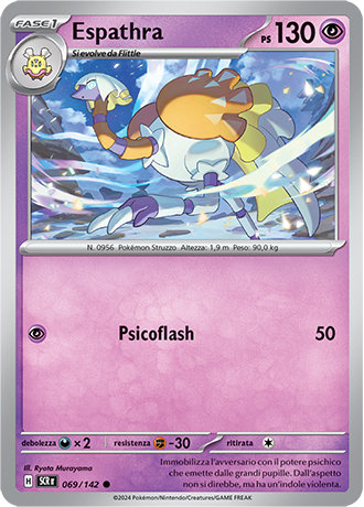 Espathra 069/142 Reverse Holo - ITA - Near Mint - Scarlatto e Violetto - Corona Astrale - Carta Pokemon