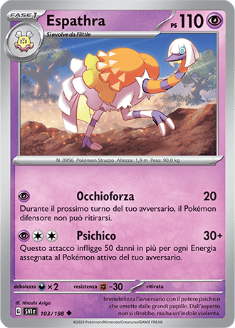 Espathra 103/198 Reverse Holo - ITA - Near Mint - Scarlatto e Violetto - Carta Pokemon