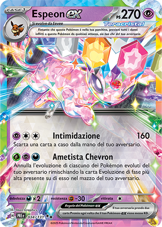 Espeon-ex 034/131 - ITA - Near Mint - Scarlatto e Violetto - Evoluzioni Prismatiche - Carta Pokemon