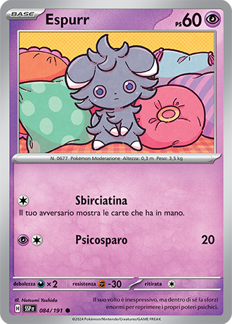 Espurr 084/191 - ITA - Near Mint - Scarlatto e Violetto - Scintille Folgoranti - Carta Pokemon