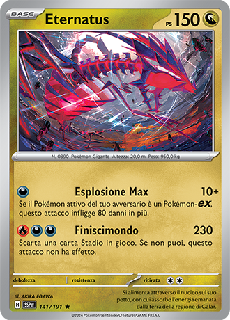 Eternatus 141/191 Holo - ITA - Near Mint - Scarlatto e Violetto - Scintille Folgoranti - Carta Pokemon
