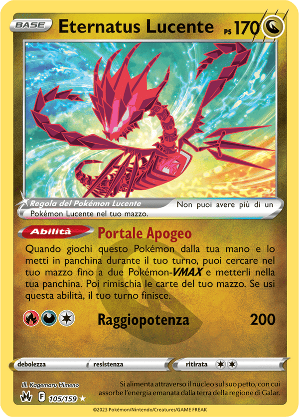 Eternatus Lucente 105/159 - ITA - Near Mint - Spada e Scudo - Zenit Regale - Carta Pokemon