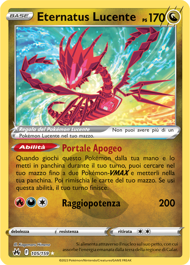 Eternatus Lucente 105/159 - ITA - Mint - Spada e Scudo - Zenit Regale - Carta Pokemon