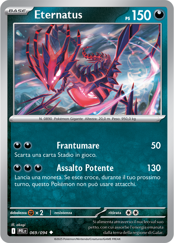 Eternatus PFL 069/094 - ITA - Near Mint - Megaevoluzione - Fiamme Spettrali - Carta Pokemon
