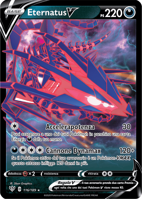 Eternatus V 116/189 - ITA - Near Mint - Spada e Scudo - Fiamme Oscure - Carta Pokemon