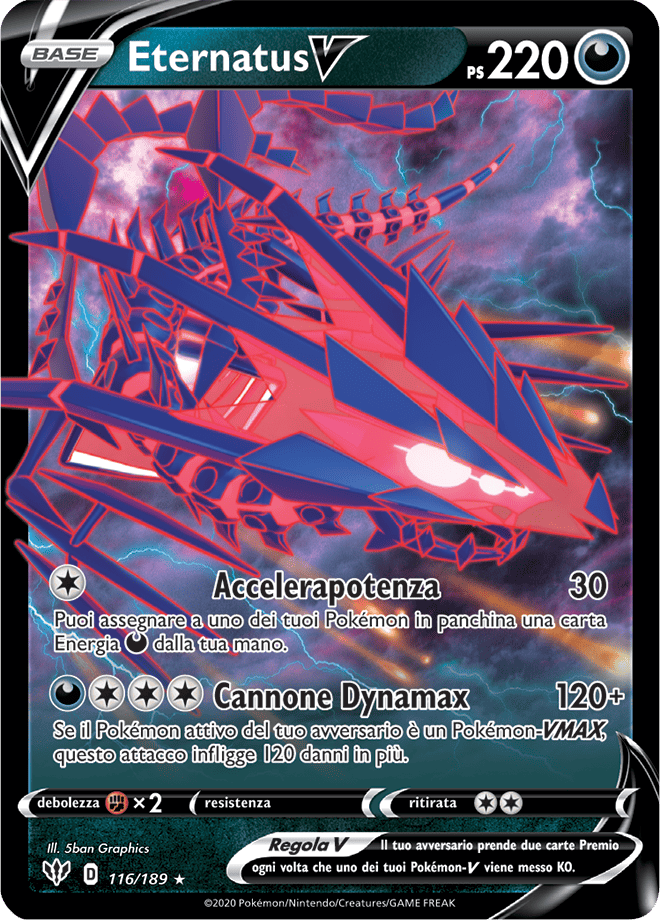 Eternatus V 116/189 - ITA - Near Mint - Spada e Scudo - Fiamme Oscure - Carta Pokemon