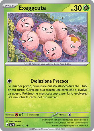 Exeggcute 001/191 Reverse Holo - ITA - Near Mint - Scarlatto e Violetto - Scintille Folgoranti - Carta Pokemon