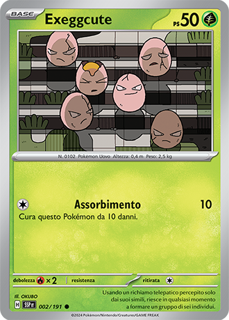Exeggcute 002/191 Reverse Holo - ITA - Near Mint - Scarlatto e Violetto - Scintille Folgoranti - Carta Pokemon