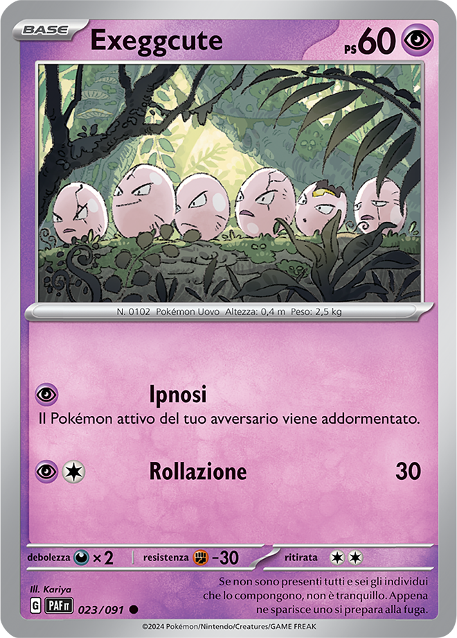 Exeggcute 023/091 Reverse Holo - ITA - Mint - Scarlatto e Violetto - Destino di Paldea - Carta Pokemon