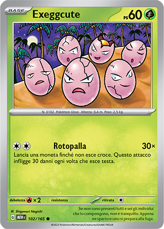 Exeggcute 102/165 - ITA - Near Mint - Scarlatto e Violetto - 151 - Carta Pokemon