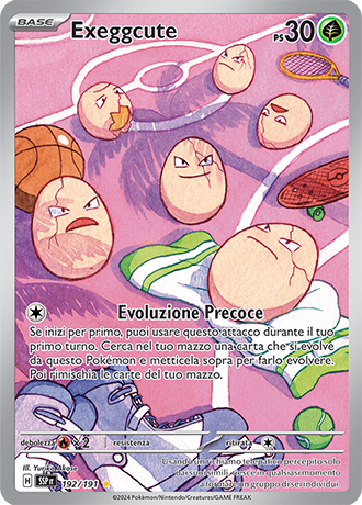 Exeggcute 192/191 - ITA - Near Mint - Scarlatto e Violetto - Scintille Folgoranti - Carta Pokemon