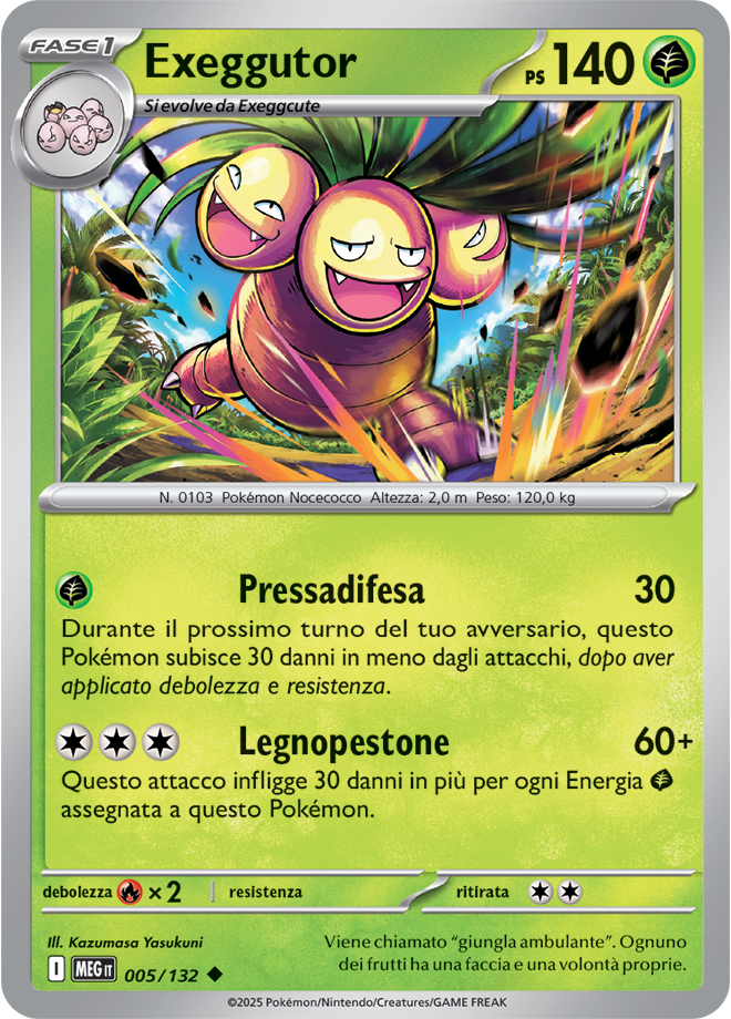 Exeggutor MEG 005/132 - ITA - Near Mint - Megaevoluzione - Carta Pokemon