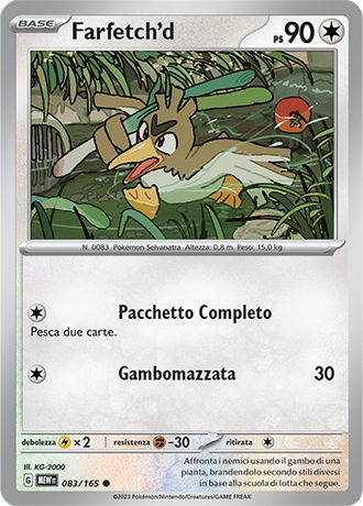 Farfetch'd 083/165 - ITA - Near Mint - Scarlatto e Violetto - 151 - Carta Pokemon