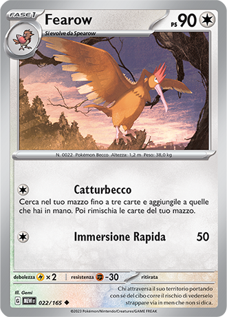 Fearow 022/165 - ITA - Mint - Scarlatto e Violetto - 151 - Carta Pokemon