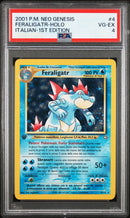 Feraligatr NG 004/111 Rara Holo - 1a Edizione - ITA - Very Good/Excellent - Gradata PSA 4 - Neo Genesys - Carta Pokemon