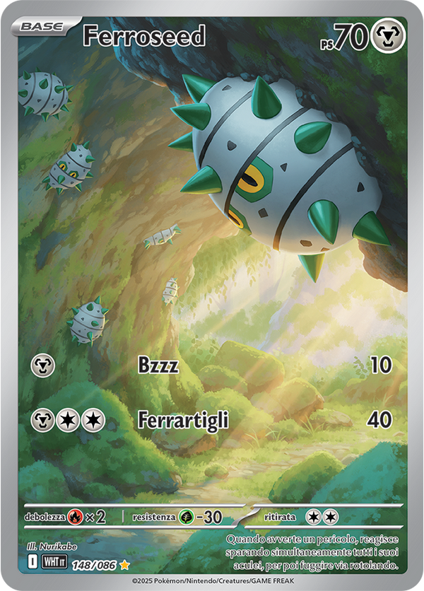 Ferroseed WHT 148/086 - ITA - Near Mint - Scarlatto e Violetto - Fuoco Bianco - Carta Pokemon