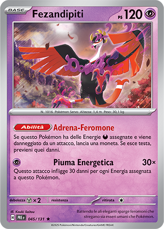 Fezandipiti 045/131 Reverse Holo - ITA - Near Mint - Scarlatto e Violetto - Evoluzioni Prismatiche - Carta Pokemon