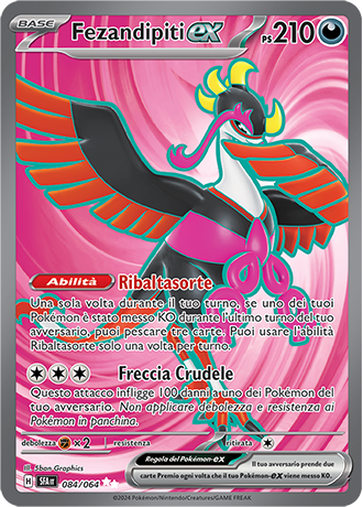 Fezandipiti-ex 084/064 Full Art Ultra Rara - ITA - Near Mint - Scarlatto e Violetto - Segreto Fiabesco - Carta Pokemon